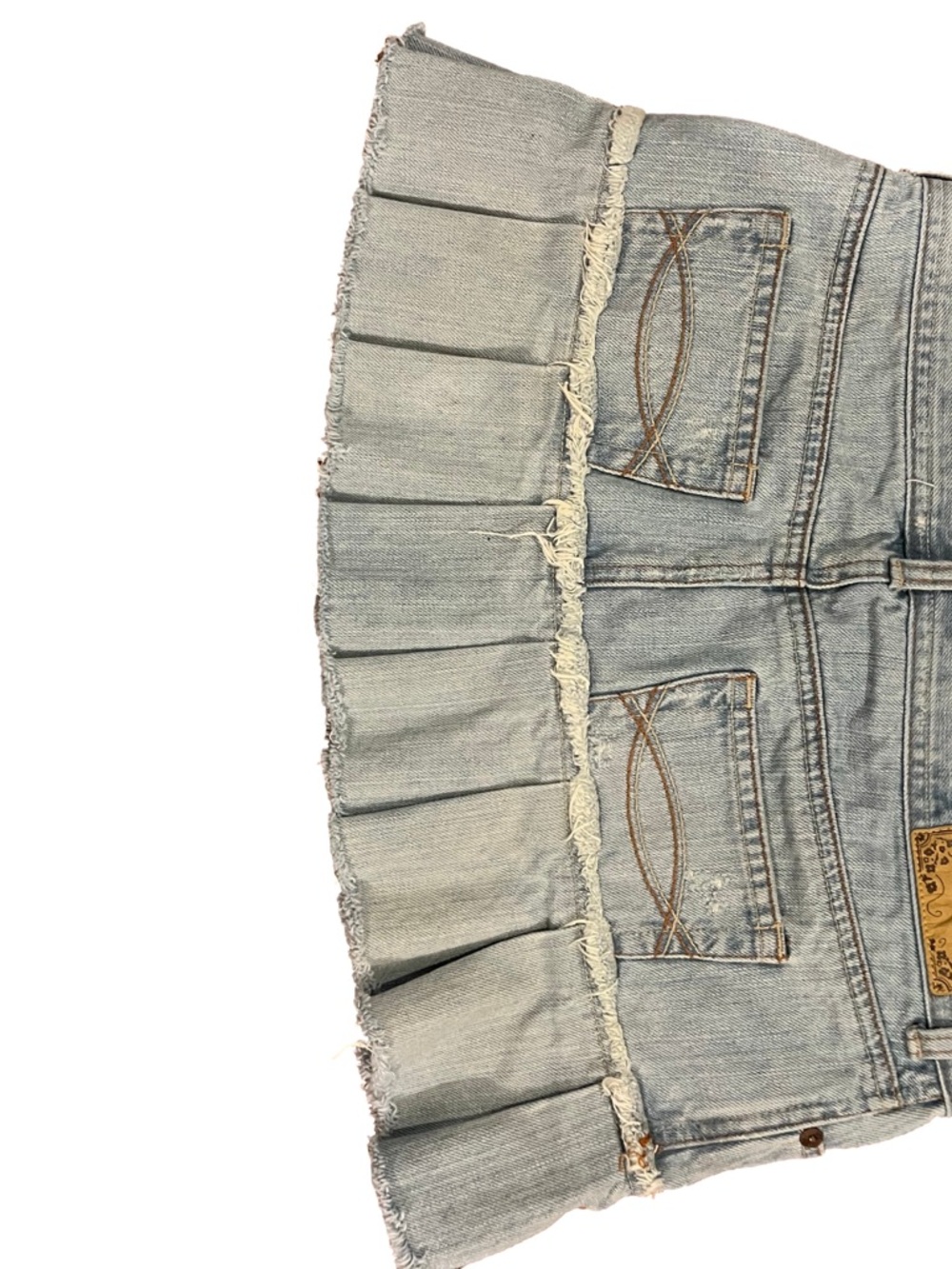 Vintage 90's Abercrombie & Fitch Light Blue Denim Pleated
Mini Skirt size 2/4 - Picture 2 of 7